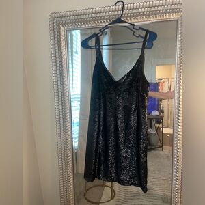 Black short dress shiny for new years or night out on the town